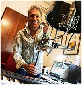 Jose Nogueras, the Christmas music king in Puerto Rico in his recording studio.
