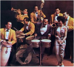 Puerto Rican singer Tito Rodriguez with his orchestra.