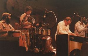 A young Poncho Sanchez as part of Cal Tjader's Latin jazz band