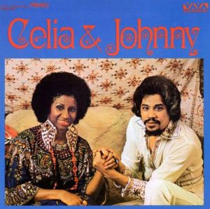 Celia Cruz in "Celia & Johnny" Salsa music CD cover art.