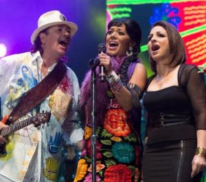Santana, here with Gloria Estefan during the "Corazon" concert in Mexico, had great guest artists for his 22nd studio album. 