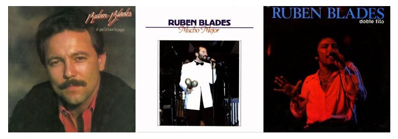 Salsa star Ruben Blades in the cover of 3 albums for Fania