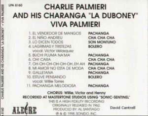 Charlie Palmieri in Pachanga album "Viva Palmieri" backcover