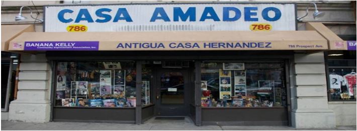 Casa Amadeo Latino music store front in New York
